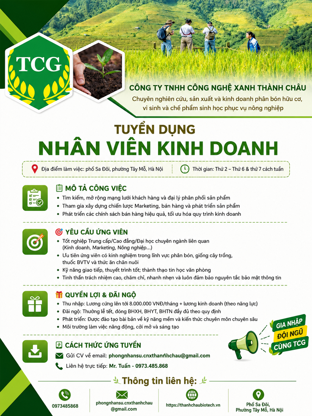 [TUYỂN DỤNG] NHÂN VIÊN KINH DOANH
